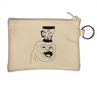 Wojak Meme Funny Blender Head No Brain Key Chain Coin Purse Beige