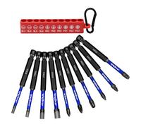 WojBear 10Pcs Magnetic Impact Driver Bits, 90 mm Long Magnetic Pozidriv Screwdriver Bits, SL3 SL4 SL5 SL6 PZ1 PZ2 PZ3 PH1 PH2 PH3