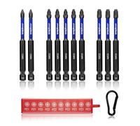 WojBear 10Pcs PZ1*2 PZ2*5 PZ3*3 Magnetic Impact Driver Bits, 90 mm Long Magnetic Pozidriv Screwdriver Bits