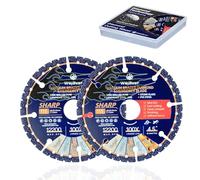 WojBear 2 PCS 115 mm Multipurpose Saw Blades, 5000+ Cuts Diamond Cut Off Wheel for Marble, Quartz, Stone, Tile, Metal, Plastic, Cutting Disc for Angle Grinder