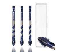 WojBear 3 PCS 12mm Masonry Drill Bits Set, YG6X Tungsten Carbide Drill Bit for Masonry, Concrete, Marble, Brick, Tile, Wood, Glass, Plastic（12,12,12mm）