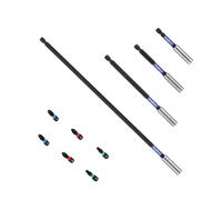 WojBear 4 PCS Magnetic Extension Bit Holder Set, 75mm, 100mm, 150mm, 300mm Drill Bit Holder for Impact Driver with 6 PCS Screwdriver Bits, 2*PZ2 2*PH2 T20 TT20