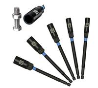 WojBear 5 Pcs 150 mm Extended Deep Socket Set 6-14mm, Hexagon Nut Setter Driver Drill Bits Set with 1/4 hex Shank, Long Reach Impact Driver, Nut Runners Bolt Extractor Sockets