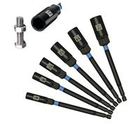 WojBear 6 Pcs 150 mm Extended Deep Socket Set 6-17mm, Hexagon Nut Setter Driver Drill Bits Set with 1/4 hex Shank, Long Reach Impact Driver, Nut Runners Bolt Extractor Sockets