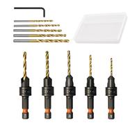 WojBear Countersink Drill Bit Set, 12 PCS Counter Sink Drill Bits for Woodworking, #4 6 8 10 12