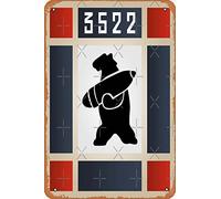 Wojtek the bear (Polish Soldier Bear) - Company Banner Art Print Metal Sign Retro Home Decorative Vintage Tin Sign 12 x 8 Inch