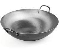 Wok Big Heavy Canton Style Wok in Carbon Steel Hand Hammered (Round Bottom) - Pot Diameter: 55cm