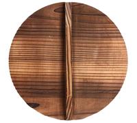 Wok Lid Natural Wood Pot Lid 15 Inch Wooden Frying Pan with Handle Crack Resistant Pot Lid Wooden Texture Pot Cover for Home, Kitchen, Restaurant Accessories