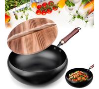 Wok Non Stick, Carbon Steel Wok, Cast Iron Wok, No Chemical Coated Uncoated