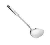 Wok Spatula Stainless Steel, Wide Metal Spatula with Hollow Long Handle Wok Utensils,Silver/14.7Inch