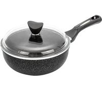 Wok with Lid,Non-Stick Wok with Handle,Stir Fry Pan with Transparent Glass Lid,Aluminum Alloy Induction Frying Wok,Skillet Omelette Pan,Suitable for All Stove-20cm (20cm)