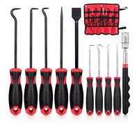 Wokape 10Pcs Precision Long Set with Magnetic Telescoping Up Tool Kit, Scraper Gasket Scraping Hose Removal Puller Hook with Storage Bag for Automotive and Electronic Tools
