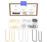 Wokape 150Pcs Sewing U-pins Kit 0.9" 0.67"/ 23mm 17mm Fork Pins Needlecrafts Pins Gold Silver Gun-Black Multipurpose Straight Pin for Sewing Jewelry Display Home Decor