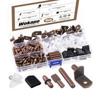 Wokape 155Pcs 5 Styles Red Bronze Shelf Pins Assortment Kit, Metal Shelf Pins Sets Bracket Pegs Cabinet Furniture Shelf Pins Support Assortment for Shelf Holes