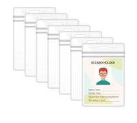 Wokape 20Pcs 68 x 115mm/ 2.7 x 4.5 Clear Plastic Vertical Name Badge ID Card Holders, Transparent PVC Sleeve Cover, Waterproof Resealable Zipper Seal Name Badge Inserts Name Tag Holder