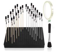 Wokape 27Pcs Model Painting Stand Base Holder with Alligator Clip Sticks Kit for Airbrush Spray Model Parts, Incl Square Base & Clips with Rubber Tips & Brush & 108ft Tape
