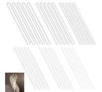Wokape 30Pcs DIA 3mm 4mm 5mm 6mm 8mm 10mm White Acrylic Dowel Rods Assortment Kit, Clear Plastic Round Solid Bar DIY Model Material Acrylic Round Stick for Architectural Model Making DIY