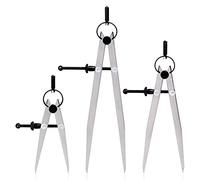 Wokape 3Pcs Adjustable Lockable Steel Divider Wing Leather Compass, 4" 6" 8" Adjustable Divider Leather Compass for Geometry Drawing
