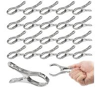 Wokape 40Pcs 3.5 Inch Stainless Steel Garden Clips, Heavy Duty Clamps with Large Open, Strong Grip Clips for Greenhouse Plant Cover Netting/Garden Shade Cloth/Beach Towel/Clothespins/Quilt