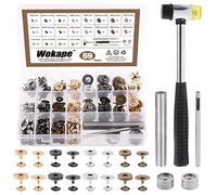 Wokape 70 Sets Magnetic Button Sewing Clasps Snaps Fasteners (Assortment Kit 67Pcs) - 4 Colors 14mm and 18mm Round Strong Magnetic Button Clasps Snaps with Magnetic Button Tool and Hammer