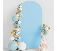 Wokceer 6.6FT Wedding Arch Cover Spandex Fitted Wedding Arch Stand Covers Round Top Chiara Arch Backdrop Cover for Birthday Party Ceremony Banquet Decoration Dusty Blue, COVER 2M- DUSTY BLUE-A