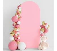 Wokceer 6FT Wedding Arch Cover Spandex Fitted Wedding Arch Stand Covers Round Top Chiara Arch Backdrop Cover for Birthday Party Ceremony Banquet Decoration Pink, COVER 1.8M- PINK-A
