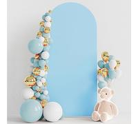 Wokceer 6FT Wedding Arch Cover Spandex Fitted Wedding Arch Stand Covers Round Top Chiara Arch Backdrop Cover for Birthday Party Ceremony Banquet Decoration Dusty Blue, COVER 1.8M- DUSTY BLUE-A
