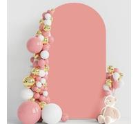 Wokceer 7.2FT Wedding Arch Cover Spandex Fitted Wedding Arch Stand Covers Round Top Chiara Arch Backdrop Cover for Birthday Party Ceremony Banquet Decoration Dusty Rose, COVER 2.2M- DUSTY ROSE-A