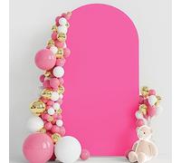 Wokceer 7.2FT Wedding Arch Cover Spandex Fitted Wedding Arch Stand Covers Round Top Chiara Arch Backdrop Cover for Birthday Party Ceremony Banquet Decoration Fushia (Cover 2.2M- Fushia-A)