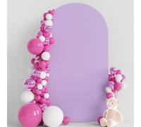 Wokceer 7.2FT Wedding Arch Cover Spandex Fitted Wedding Arch Stand Covers Round Top Chiara Arch Backdrop Cover for Birthday Party Ceremony Banquet Decoration Lavender, COVER 2.2M- LAVENDER-A