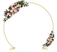 Wokceer 9.2 FT Large Circle Balloon Arch Stand Gold Metal Round Arch Backdrop Stand for Wedding Ceremony Birthday Party Bridal Shower Anniversary Background Decoration
