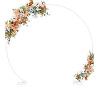 Wokceer 9.2FT Wedding Arch Round Backdrop Stand Wedding Arches for Ceremony Circle Balloon Arch Stand Frame Anniversary Birthday Party Valentine Celebration White