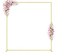 Wokceer Wedding Arch Backdrop Stand 7.2 x 6.6 FT Square Metal Frame for Ceremony, Birthday Party, Garden Arbor, Anniversary Event Decor