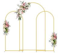 Wokceer Wedding Arch Backdrop Stand (7.2FT,6FT,6FT) Set of 3 Gold Metal Wedding Arch Stand for Birthday Party Ceremony Baby Shower Garden Decoration