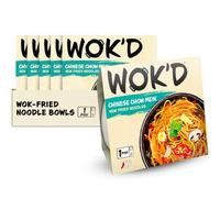Wok'd Chinese Chow Mein Wok Fried Microwave Instant Noodles, 6 x 200g Pots