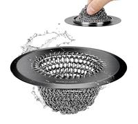 WOKDADA Reversible Kitchen Sink Strainer, Easy-to-Clean 304 Stainless Steel Sink Drainer, Replacement for Kitchen Sink Basket, Anti-Clogging, Patented Handmade Kitchen Sink Plug, Black