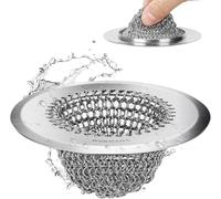 WOKDADA Reversible Kitchen Sink Strainer, Easy-to-Clean 304 Stainless Steel Sink Drainer, Replacement for Kitchen Sink Basket, Anti-Clogging, Patented Handmade Kitchen Sink Plug