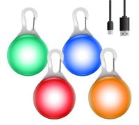 wokdsbl 3 Pack LED Dog Collar Light Rechargeable - USB Charging Dog Lights for Night Walking, Waterproof Glow in The Dark Collar Clip, Flashing Pet Safety Light Up Accessories (4)