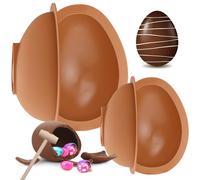 wokdsbl 3PCS Easter Egg Moulds Silicone Large+Small,3D Breakable Easter Egg with 1 Hammer DIY Easter Surprise Mousse Moulds Baking Tool for Hot Chocolate Cocoa Bombs Cake,Candy,Dessert Baking