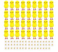 wokdsbl 86 Pcs Easter Decorations Set With Mini Chicks Fluffy and Artificial Daisies for Bonnet Kit Crafting Easter Egg Hunt Baskets Home Spring Decor Arts and Crafts