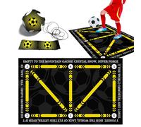 wokdsbl Football Training Mat with Adjustable Football Kick Trainer Belt, Football Kick Trainer, 90x60cm Non-Slip Shock Dribble Silent Soccer Sports Mat to Improve Speed, Strength, Agility & Skills