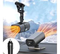 Wokdsbl Mini 2-in-1 Multi-Function Heater - 150W 12V Portable Space Heater for Indoor Use, Car Camping - Double Bracket With Cigarette Lighter Plug - Quick Demister for Windscreen