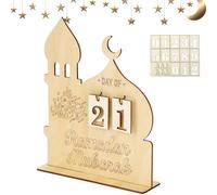 wokdsbl Ramadan Calendar, Ramadan Calendar Made of Wood, Ramadan Decorations Countdown Calendar for Home, Eid Mubarak Calendar 30 Days Countdown for Ramadan Decoration Ramazan Gifts