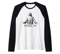 Woke AF Jesus Progressive Christian Social Justice Raglan Baseball Tee