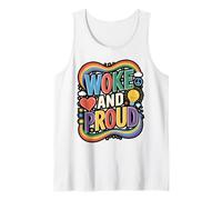 Woke and Proud Bold Typography Design Tank Top