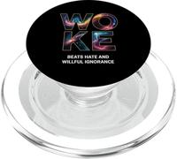 Woke Beats Hate and Willful Ignorance PopSockets PopGrip for MagSafe