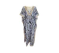 Woke Creations Chic Pullover Kaftan Summer Dresses for Women Provide Sunblock as Swimsuit Cover up, Blac, One Size