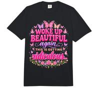 Woke Up Beautiful Again This is Getting Ridiculous Butterfly Comfort Colors Adult Heavyweight T-Shirt