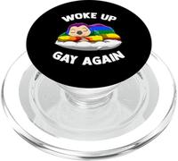 Woke Up Gay Again Gay Sleeping Sloth Pride PopSockets PopGrip for MagSafe