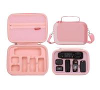 WOKEMA Father&I Osmo Camera Pocket 3 Combo Accessories Only (Carry-ing) Protective Protector Carrier Case Hard Storage Bag Holder for DJI Osmo Pocket 3 Bundle Crossbody &Two Way Zipper, Peachy Pink